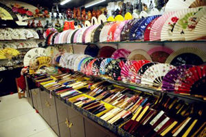abanicos chinos del Mercado de la Seda